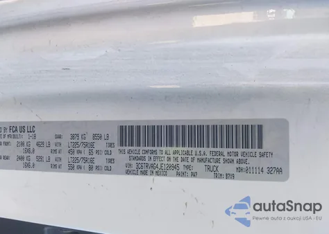 2018 Ram Promaster 1500 Low Roof 136 Wb from USA, damaged, VIN 3C6TRVAG4JE120945